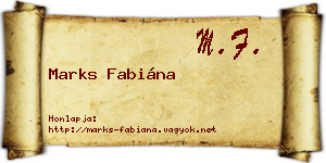 Marks Fabiána névjegykártya